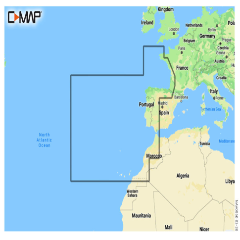 Carta C-MAP Discover – Portugal, Baía da Biscaia e Noroeste de África