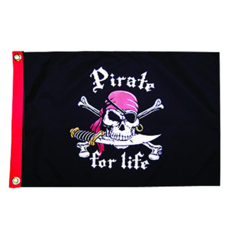 Bandeira Pirata - "Pirate for Life" - 12.7x35.6cm