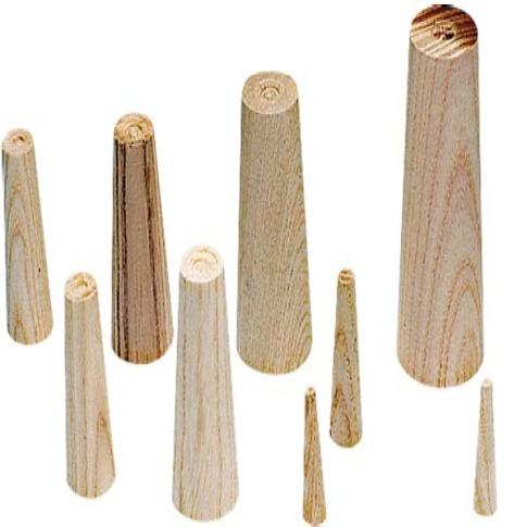 Kit com 9 cones em madeira