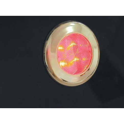 Luz LED vermelha capa bronze ou cromada