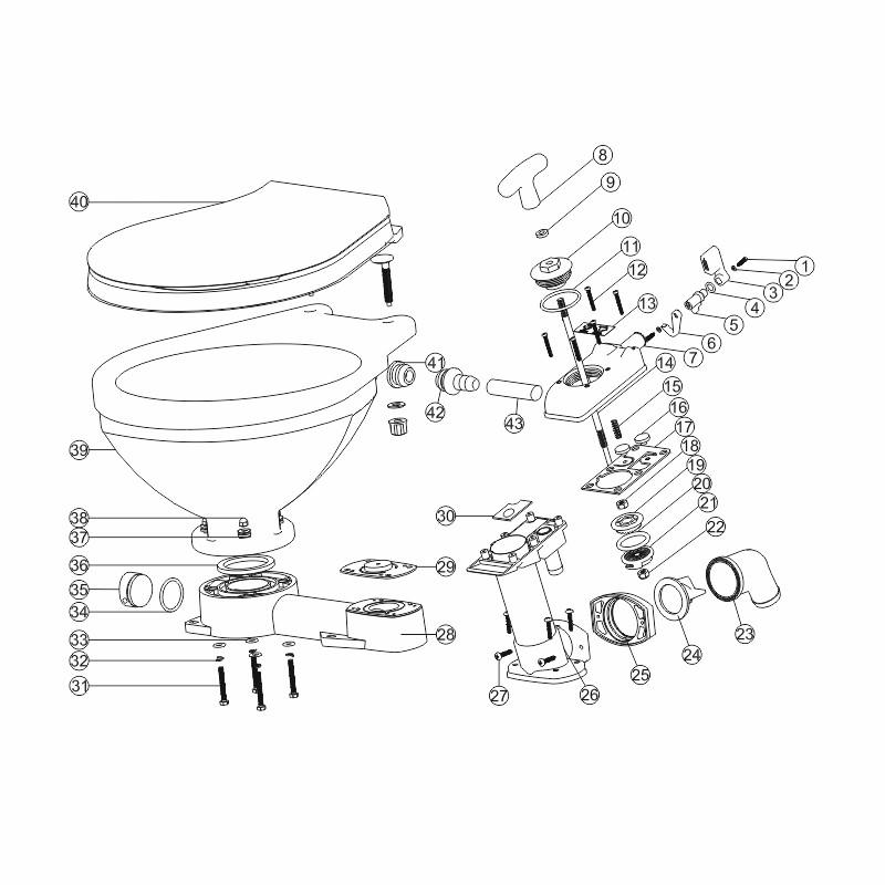 Kit Reparação p/ Sanita Marítima - Base p/ Bacia/Vaso Sanitário - KIT E Kit Reparação p/ Sanita Marítima - Base p/ Bacia/Vaso Sanitário - KIT E