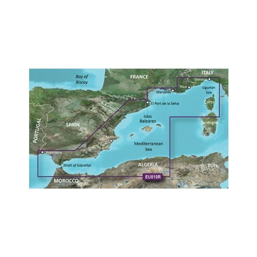 Carta Garmin Mediterrâneo Espanhol HXEU010R Carta Garmin Mediterrâneo Espanhol HXEU010R