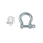Manilha ferradura aço inox de 10 mm 4300kg