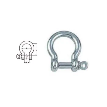 Manilha ferradura aço inox de 6 mm 1900kg
