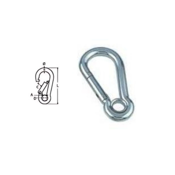 Mosquetão aço inox 1200kg 80x8mm