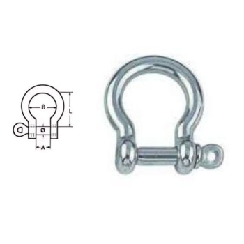 Manilha ferradura aço inox de 4 mm 800kg