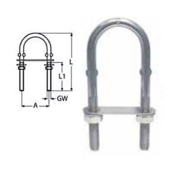 Alça inox 304 M5 80x35mm