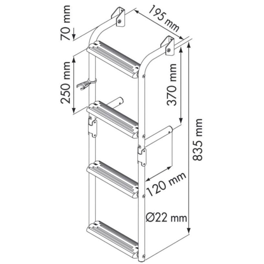 Escada Articulada - 2 + 2 Degraus - Inox Escada Articulada - 2 + 2 Degraus - Inox