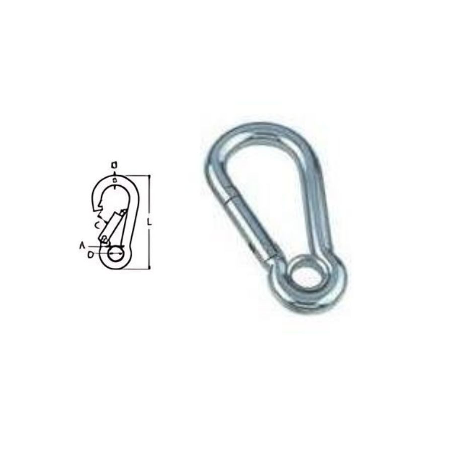 Mosquetão aço inox 1850kg 120x11mm Mosquetão aço inox 1850kg 120x11mm