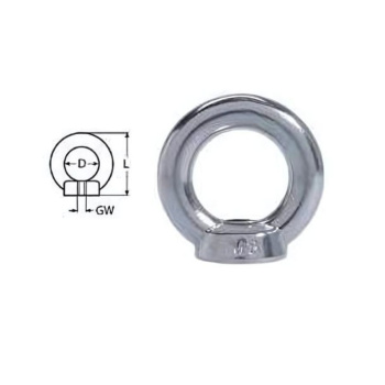 Olhal aço inox M10 45mm