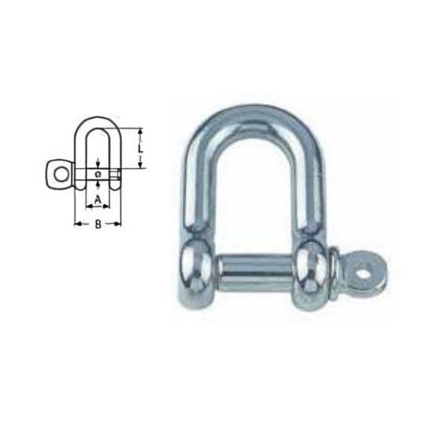 Manilha direita aço inox 19mm 16000kg Manilha direita aço inox 19mm 16000kg