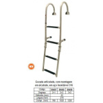 Escada articulada c/ montagem em alcatrate, 2+2 degraus, 250x920mm
