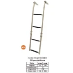 Escada em aço inox 316 p/ plataforma, 1+2 degraus, 230x730mm