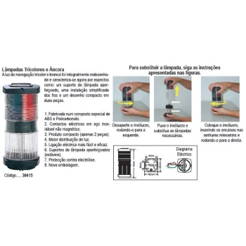 Lâmpadas tricolores com caixa preta 360º
