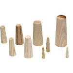 Kit com 9 cones em madeira