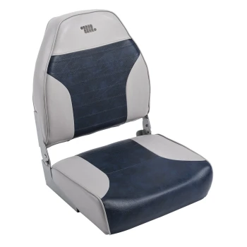 Assento Encosto Alto Sem placa Cinza/Marinho - Wise Seating