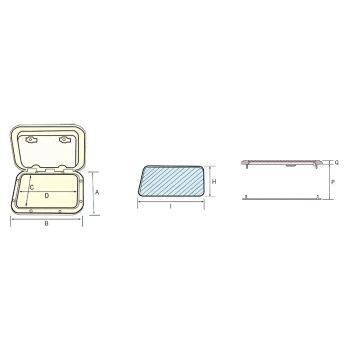 Escotilha Euro2 Branca - Quadrada - 480 x 480 mm