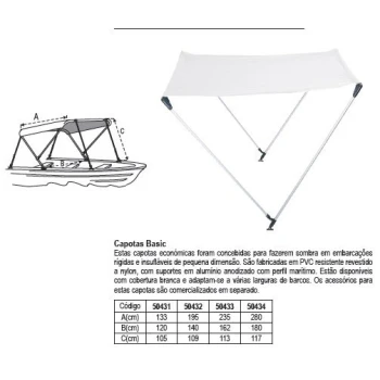 Capota BASIC branca 200x150x140cm