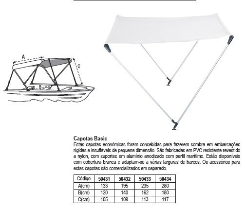 Capota BASIC branca 300x190x180cm Capota BASIC branca 300x190x180cm