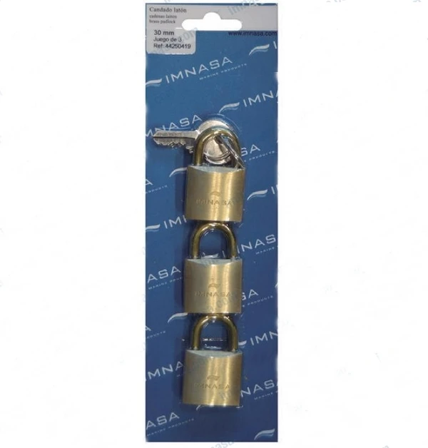 Conjunto 3 cadeados latão 30mm Conjunto 3 cadeados latão 30mm
