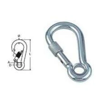 Mosquetão aço inox com olhal e trava segurança 11x120mm 2100kg