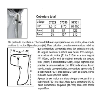 Capa completa para motor de barco -Tamanho 1
