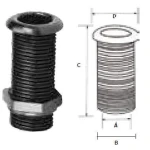 Passa-cascos para bueiras Ø 25 mm x 155 mm