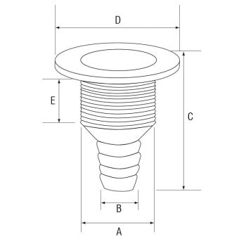 Passa-cascos em poliamida 46mm x 102mm