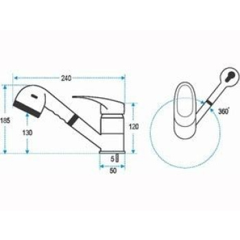 Torneira com misturadora/controle Lalizas