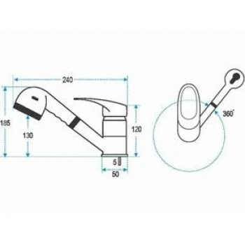 Torneira com misturadora/controle Lalizas