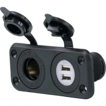 Entrada de Isqueiro e USB 12V Duplo