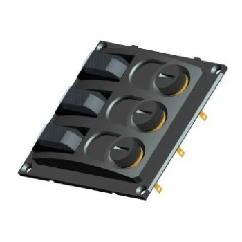 Base p/ quadro eléctrico, c/ interruptor e fusível, preto