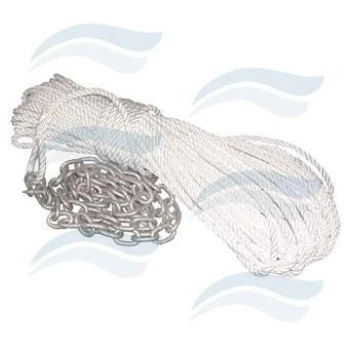 Conjunto de cabo de fundeio 30 mtr. 10 mm c/ corrente galvanizada