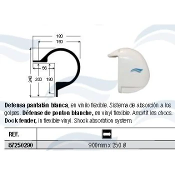 Defensa de pontão, 90x24x18cm