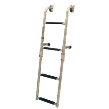 Escada articulada p/ painel de popa em aço inox 316, 2+1 degraus, 200x800mm