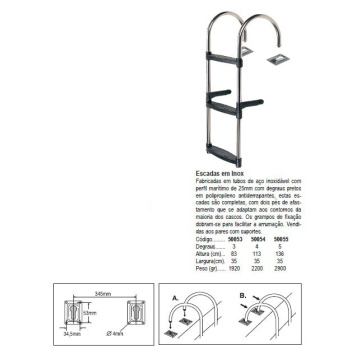 Escadas em inox -5 degraus