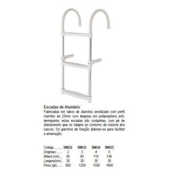 Escadas em alumínio -5 degraus
