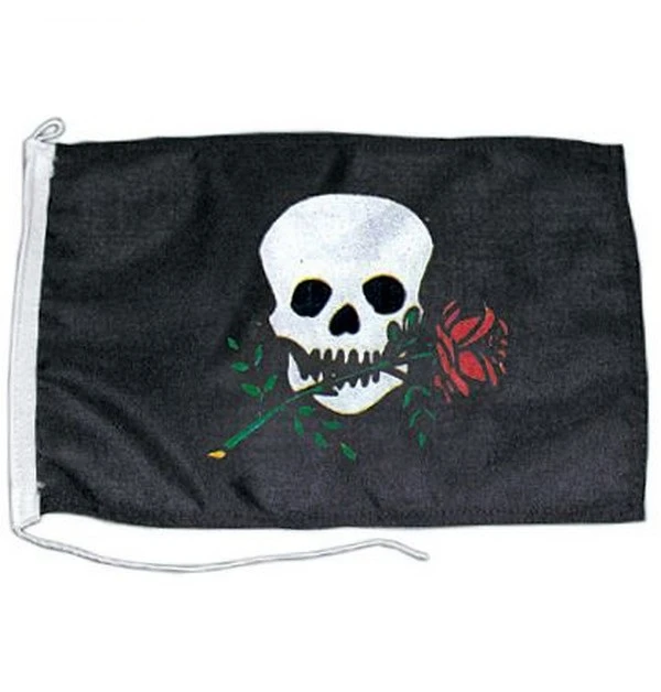 Bandeira Pirata com Rosa Bandeira Pirata com Rosa