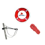Kit de Segurança - Bóia salva-vidas homologada solas 2.5kg, Retenida e Suporte inox