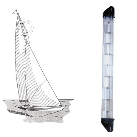 Navyline Riflettore Radar Per Barche A Vela E Motore, Alluminio E Plastica, Fissaggio Con Guinzaglio, Diametro 50 X 585 Mm - 2