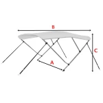 Toldo Bimini em Alumínio Dobrável 130-140x180x110