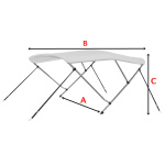 Toldo Bimini em Alumínio Dobrável 200-210x180x110