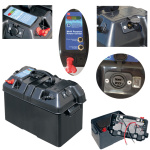 Caixa de Transporte de Bateria – 1 Tomadas 12V – 2 USB -Indicador de Bateria