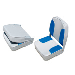 Banco rebatível em couro sintético cinza e azul (pesca ou condutor)