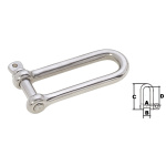 Manilha Direita Longa em Aço Inox AISI 316