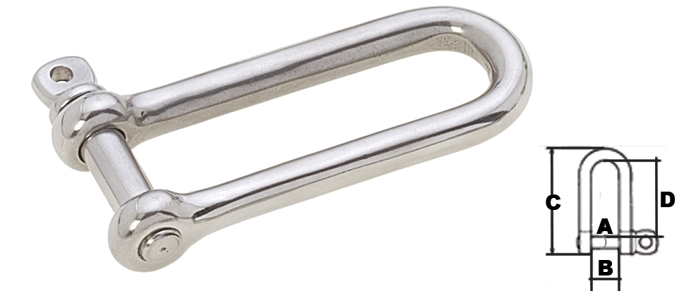 Manilha Direita Longa em Aço Inox AISI 316 Manilha Direita Longa em Aço Inox AISI 316