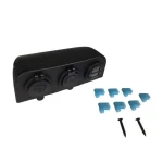 Tomada Isqueiro / Tomada 2 USB + Voltímetro e Amperímetro – Tipo Cúpula
