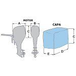 Capa p/ Cabeça Motor Fora de Bordo – 300 Deniers – Cinza