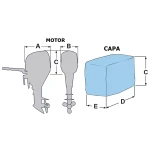 Capa p/ Cabeça Motor Fora de Bordo – 600 Deniers – Azul
