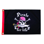 Bandeira Pirata – “Pirate for Life” – 12.7×35.6cm